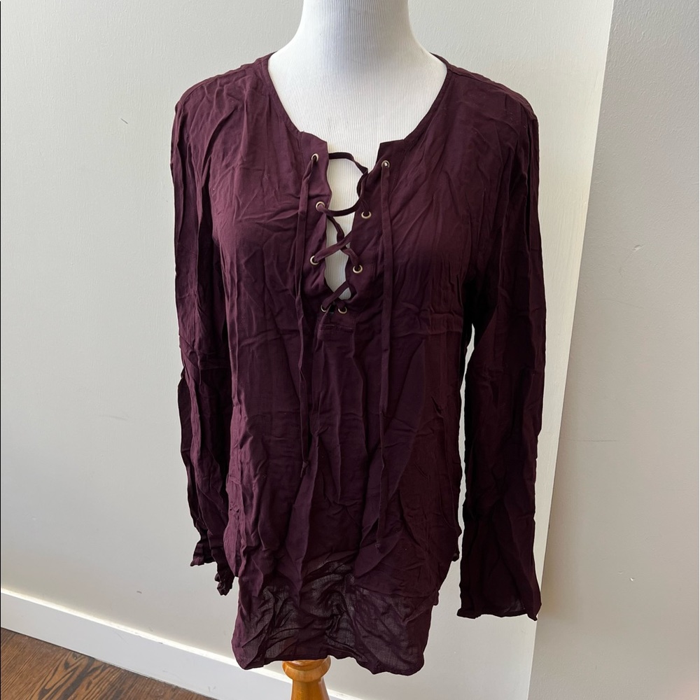 purple flowy top